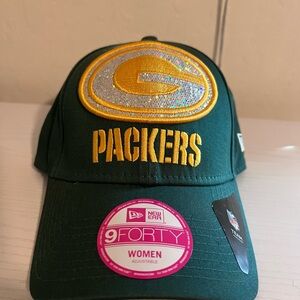 New Era Green Packers Cap with Yellow Logo